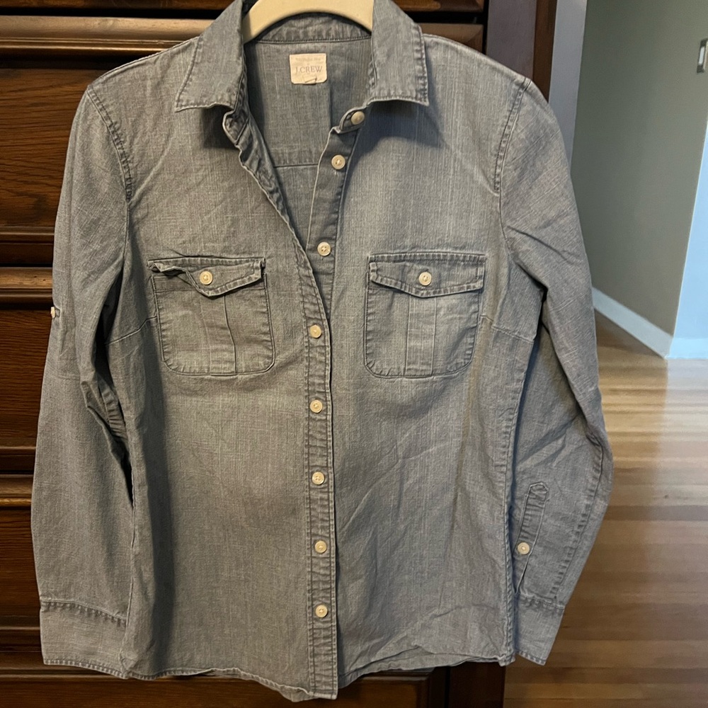 J. Crew Lightwash Denim Button Up